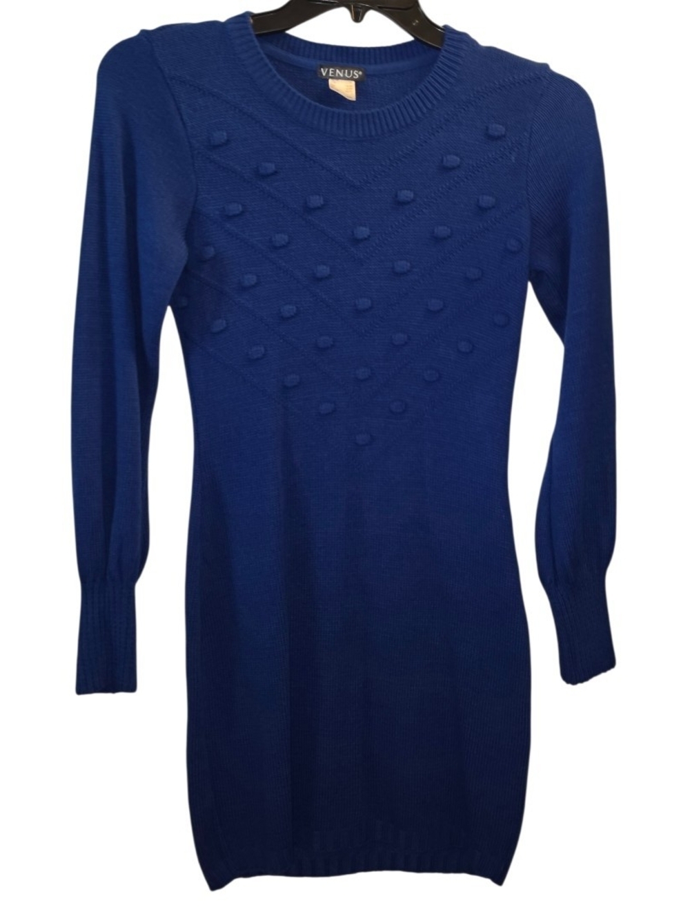 Venus Royal Blue Long Sleeve Sweater Dress Small